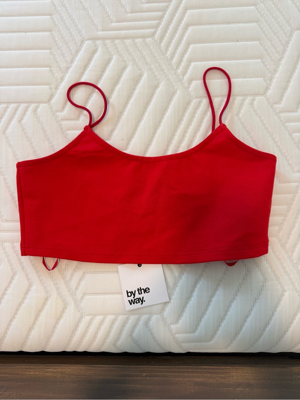 by the way. Bright Red Cropped Tank Bralette